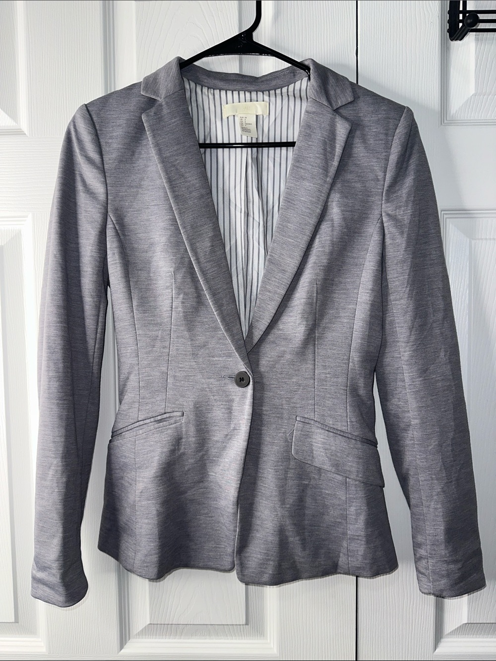 H&M Light Gray Tailored Single-Button Blazer